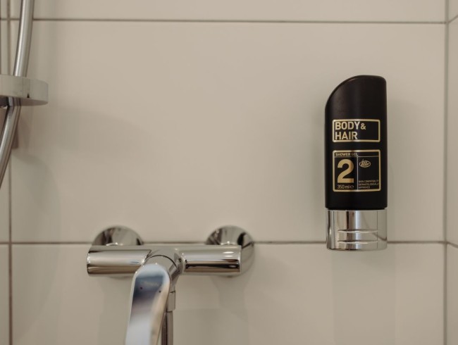 Detailansicht Seifenspender Dusche