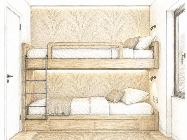 Schlafzimmer mit Stockbett - AI generated