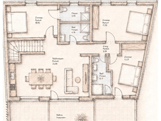 Skizze f&uuml;r Appartement Peak 7 - AI generated